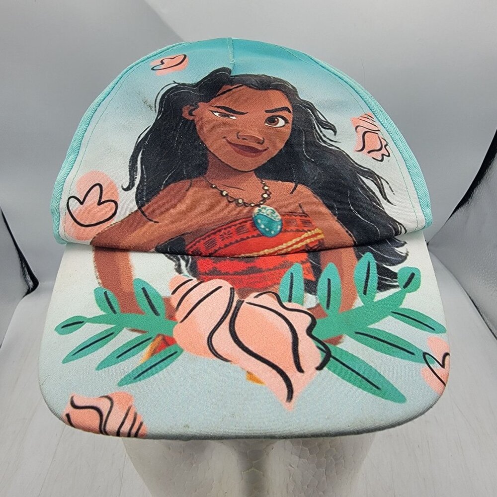 Disney Princess Moana Kids Adjustable Hat Blue Turquoise Maui Hay Hay Cute